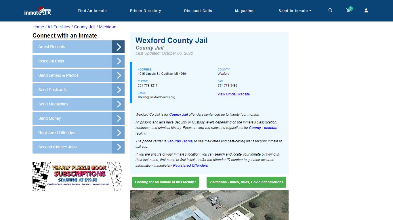 Wexford County Jail - Inmate Locator - Cadillac, MI