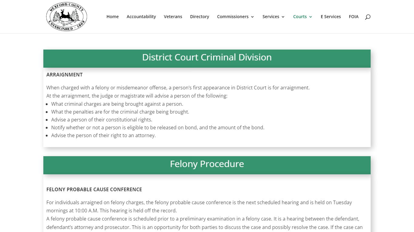 District Court Criminal Division | Wexford County Michigan
