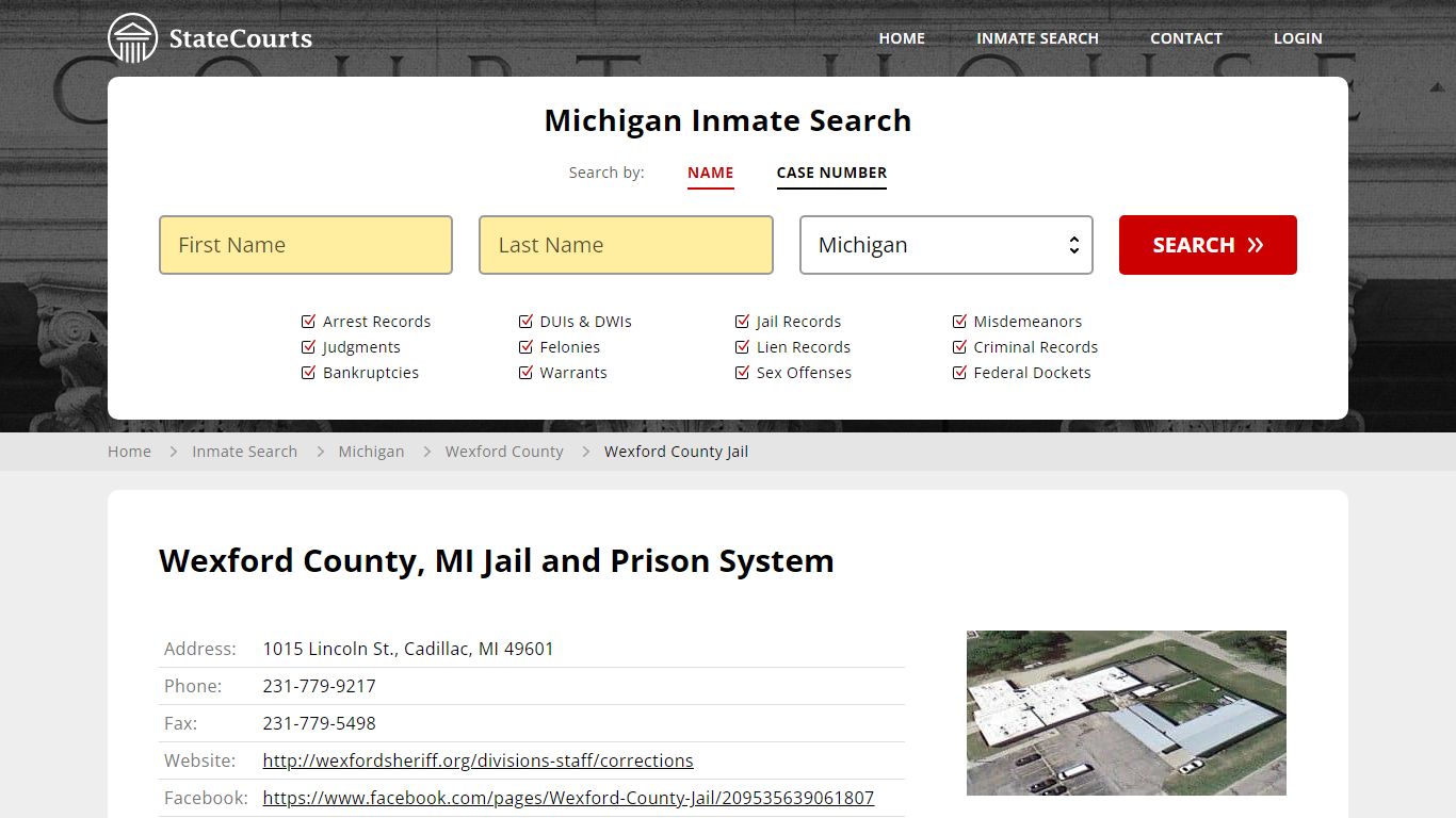 Wexford County Jail Inmate Records Search, Michigan - StateCourts